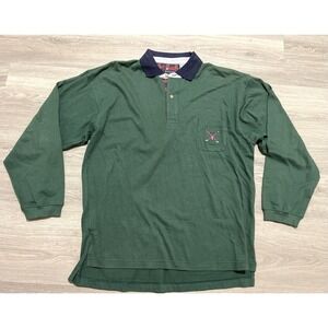 Bugle Boy Original Vintage Men's Golf Polo Medium Blue Collar Short Sleeve